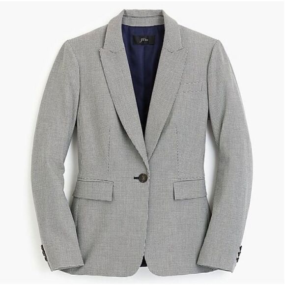 J. Crew Women’s Traditional Houndstooth Single Button Peplum Blazer